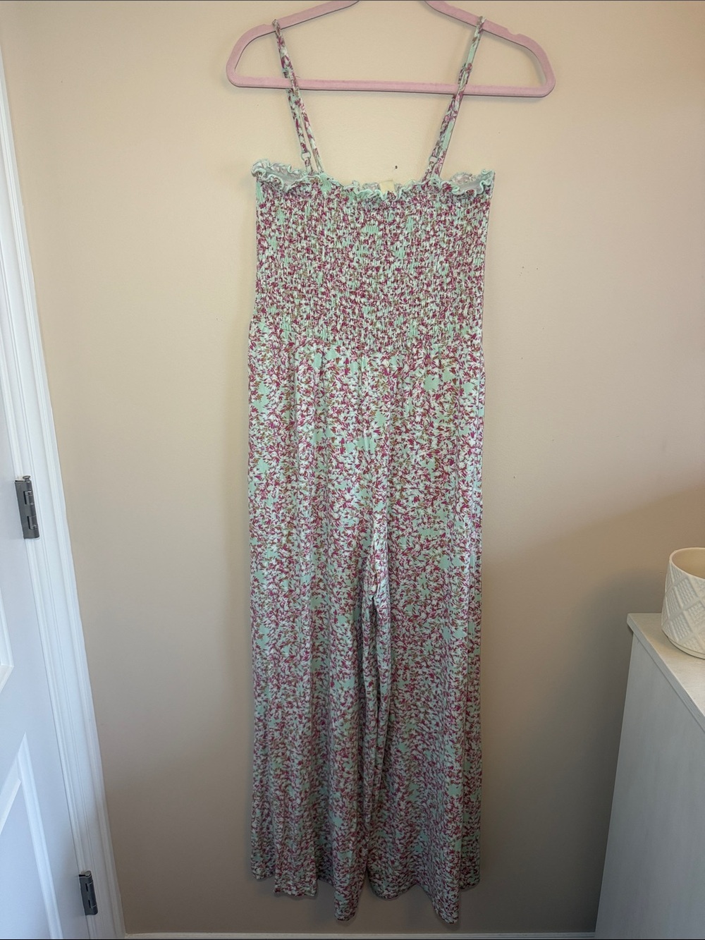 Floral Smocked Wide-Leg Jumpsuit - Mint & Rose